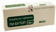 ЭТАМБУТОЛ (ЛИ-БУТОЛ) таб 400мг х100 Россия Фармасинтез